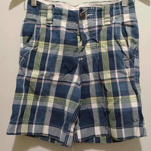 Abercrombie‎ & Fitch Plaid Shorts Kids Blue Green Casual Playwear Shorts Boy's 8